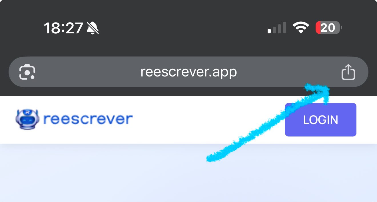 Botão Compartilhar no Safari